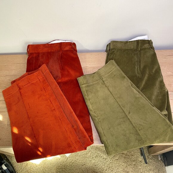 Men's Pair of Two Joseph Turner Yorkshire Corduroy Dress Trousers - Size 38x28 - Picture 1 of 14
